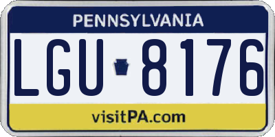 PA license plate LGU8176