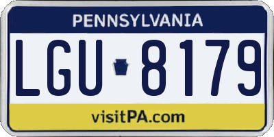 PA license plate LGU8179