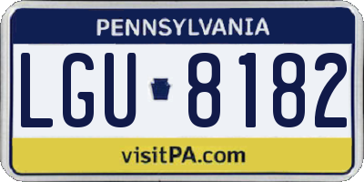 PA license plate LGU8182