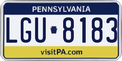 PA license plate LGU8183