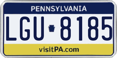 PA license plate LGU8185