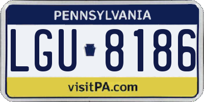 PA license plate LGU8186
