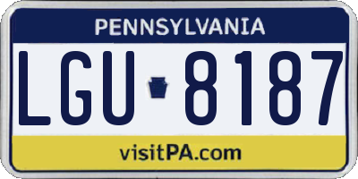 PA license plate LGU8187