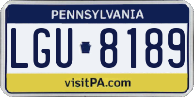 PA license plate LGU8189