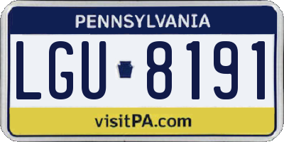 PA license plate LGU8191