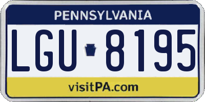 PA license plate LGU8195