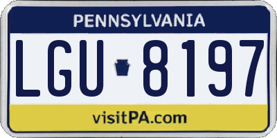 PA license plate LGU8197