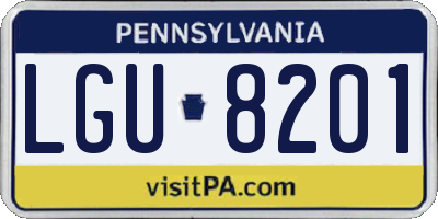 PA license plate LGU8201