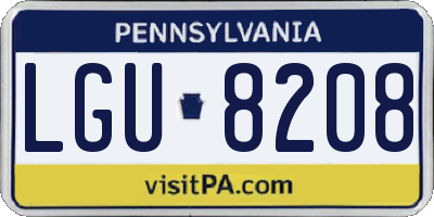 PA license plate LGU8208