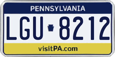 PA license plate LGU8212