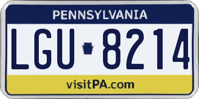 PA license plate LGU8214