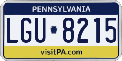PA license plate LGU8215