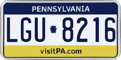 PA license plate LGU8216