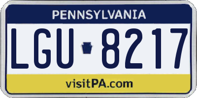 PA license plate LGU8217