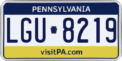 PA license plate LGU8219