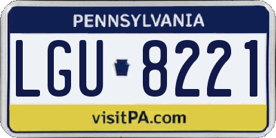 PA license plate LGU8221