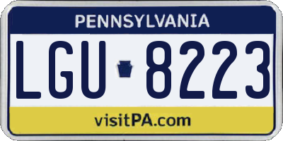 PA license plate LGU8223
