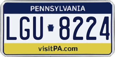 PA license plate LGU8224