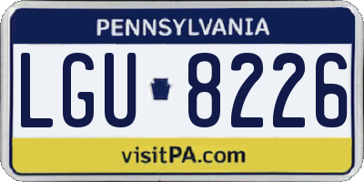 PA license plate LGU8226