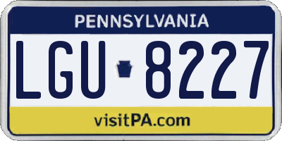 PA license plate LGU8227