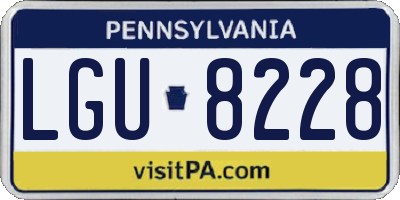 PA license plate LGU8228