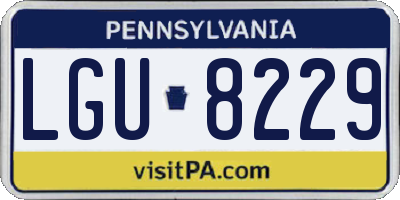 PA license plate LGU8229