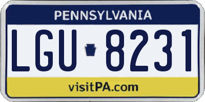 PA license plate LGU8231