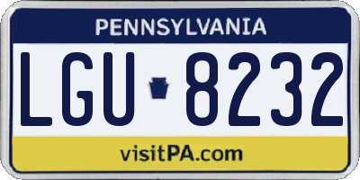 PA license plate LGU8232
