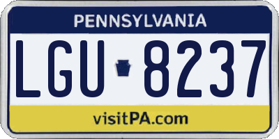 PA license plate LGU8237