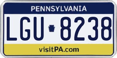 PA license plate LGU8238