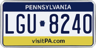 PA license plate LGU8240