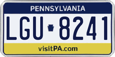 PA license plate LGU8241