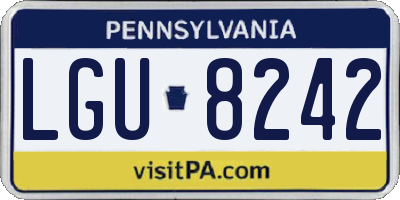 PA license plate LGU8242