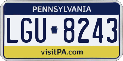 PA license plate LGU8243