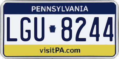 PA license plate LGU8244