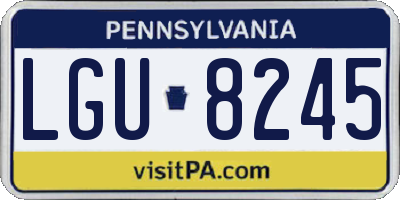 PA license plate LGU8245