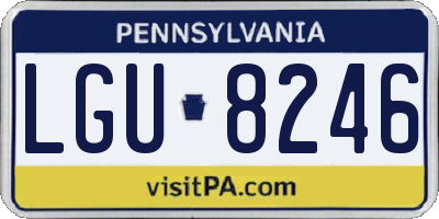 PA license plate LGU8246