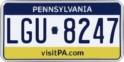 PA license plate LGU8247