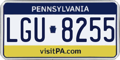 PA license plate LGU8255