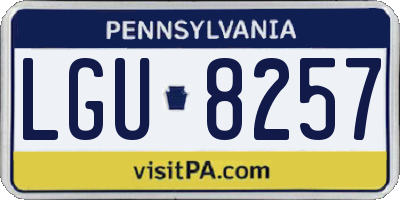 PA license plate LGU8257