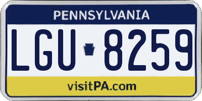 PA license plate LGU8259