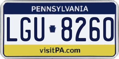 PA license plate LGU8260