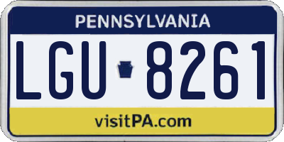 PA license plate LGU8261