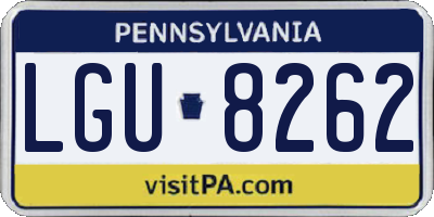 PA license plate LGU8262