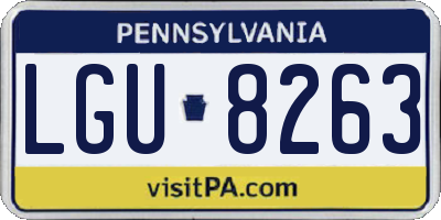 PA license plate LGU8263