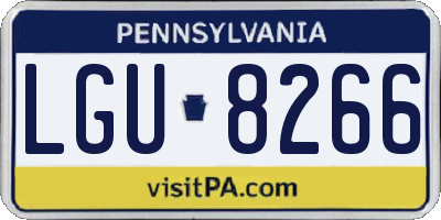 PA license plate LGU8266