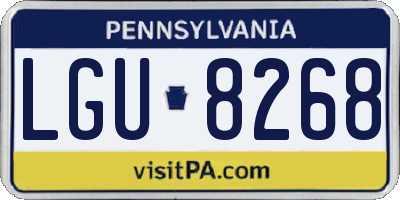 PA license plate LGU8268