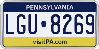 PA license plate LGU8269