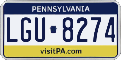 PA license plate LGU8274