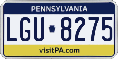 PA license plate LGU8275